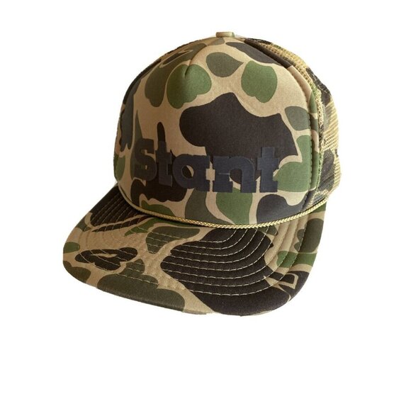 Stant Green Camouflage Adjustable Snapback Meshback Foam Trucker Hat Cap - Picture 1 of 7
